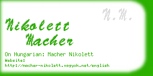 nikolett macher business card